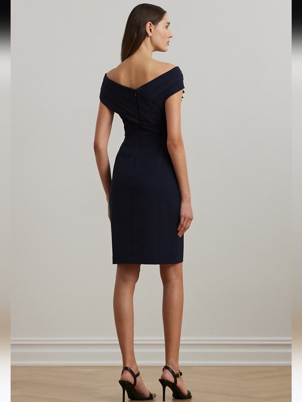 NWT RALPH LAUREN | $175 Crepe Off-the-Shoulder Cocktail Dress - Picture 3 of 9